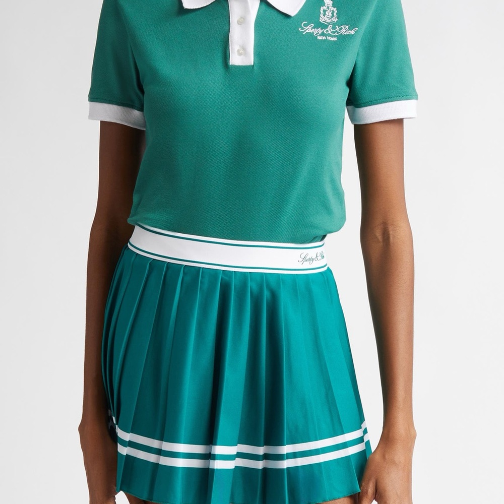 Sporty & Rich Green Polo with White Trim Tee SOLD OUT | Preowned - Picture 5 of 17